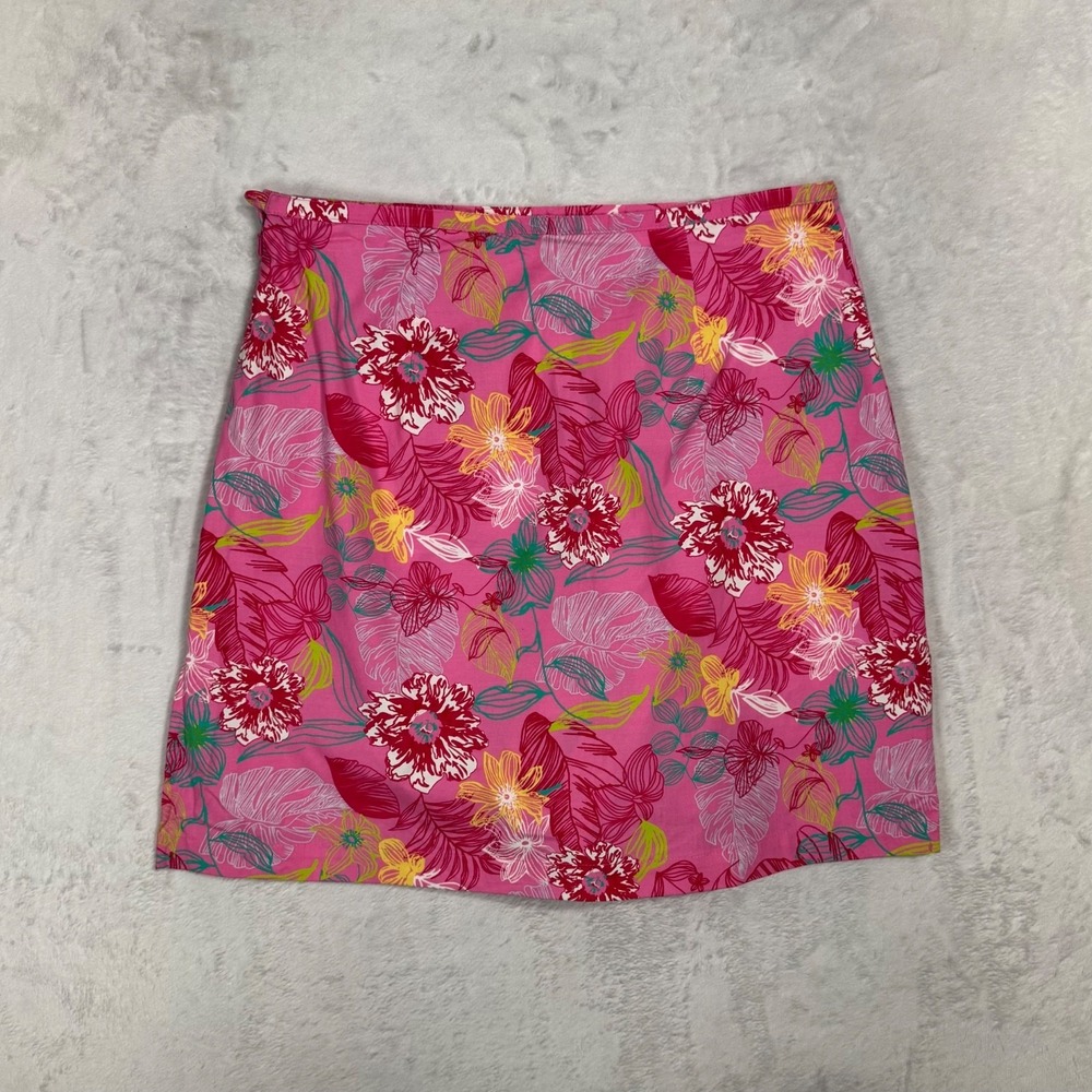 Y2K NWT Kim Rogers Pink Floral Skirt Skort 8 Mall Girl Tropical Golf Tennis VTG - Picture 2 of 11